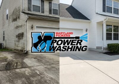 Residential power washing service cleaning a Maryland home driveway Commercial washing hero