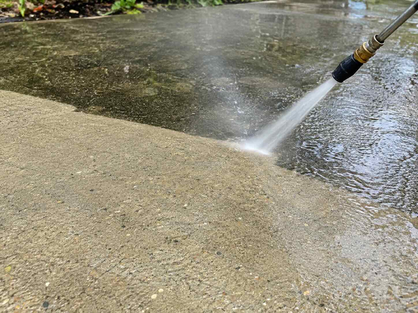 A closeup photo of a power washer nozzle with spray for a blog page about power washing information for Maryland Pickers Power Washing in Harford County MD.